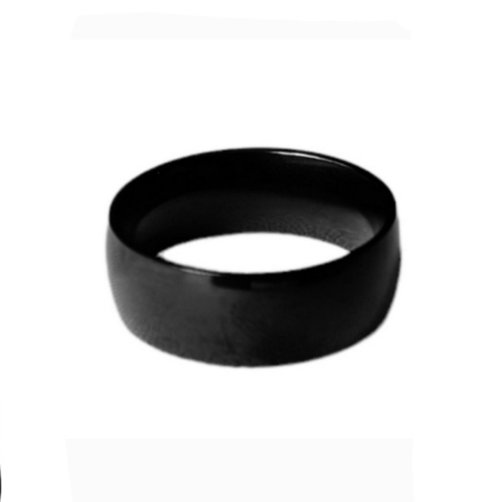 Black Smooth Titanium Ring Engagement Wedding Band Width 8mm Size 7, 8, or 9.